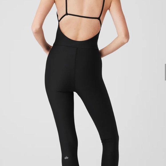 ALO Yoga Black Disco Daze Jumpsuit - barely worn - Picture 1 of 5